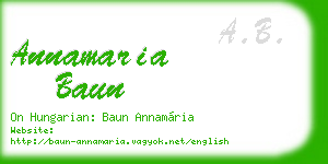 annamaria baun business card